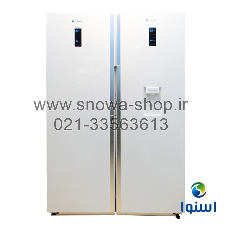 یخچال فریزر دوقلو هایپر استیل اسنوا Snowa Hyper Twin Side By Side Refrigerator Stainless Steel Freezer SN5-1019GW