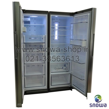 یخچال فریزر دوقلو هایپر استیل اسنوا Snowa Hyper Twin Side By Side Refrigerator Stainless Steel Freezer SN6-1019SS