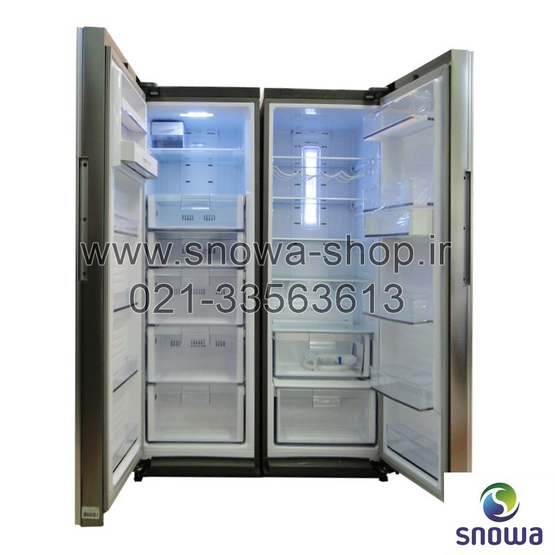 یخچال فریزر دوقلو هایپر استیل اسنوا Snowa Hyper Twin Side By Side Refrigerator Stainless Steel Freezer SN6-1019SS