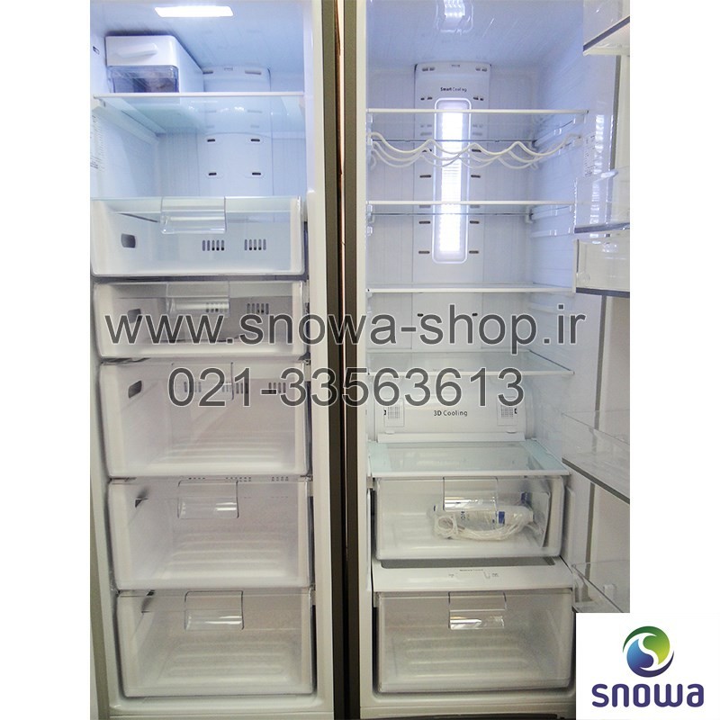 یخچال فریزر دوقلو هایپر استیل اسنوا Snowa Hyper Twin Side By Side Refrigerator Stainless Steel Freezer SN6-1019SS
