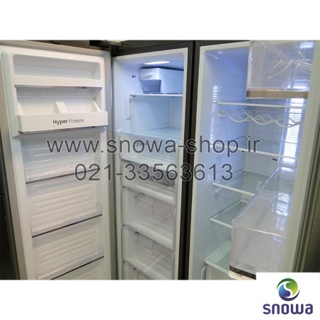 یخچال فریزر دوقلو هایپر استیل اسنوا Snowa Hyper Twin Side By Side Refrigerator Stainless Steel Freezer SN6-1019SS