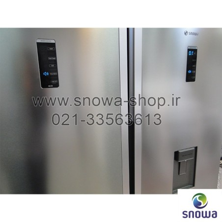 یخچال فریزر دوقلو هایپر استیل اسنوا Snowa Hyper Twin Side By Side Refrigerator Stainless Steel Freezer SN6-1019SS