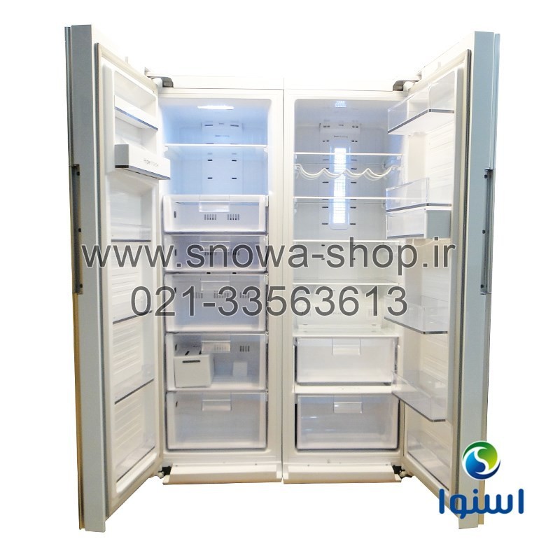 یخچال فریزر دوقلو هایپر استیل اسنوا Snowa Hyper Twin Side By Side Refrigerator Stainless Steel Freezer SN5-1019SW