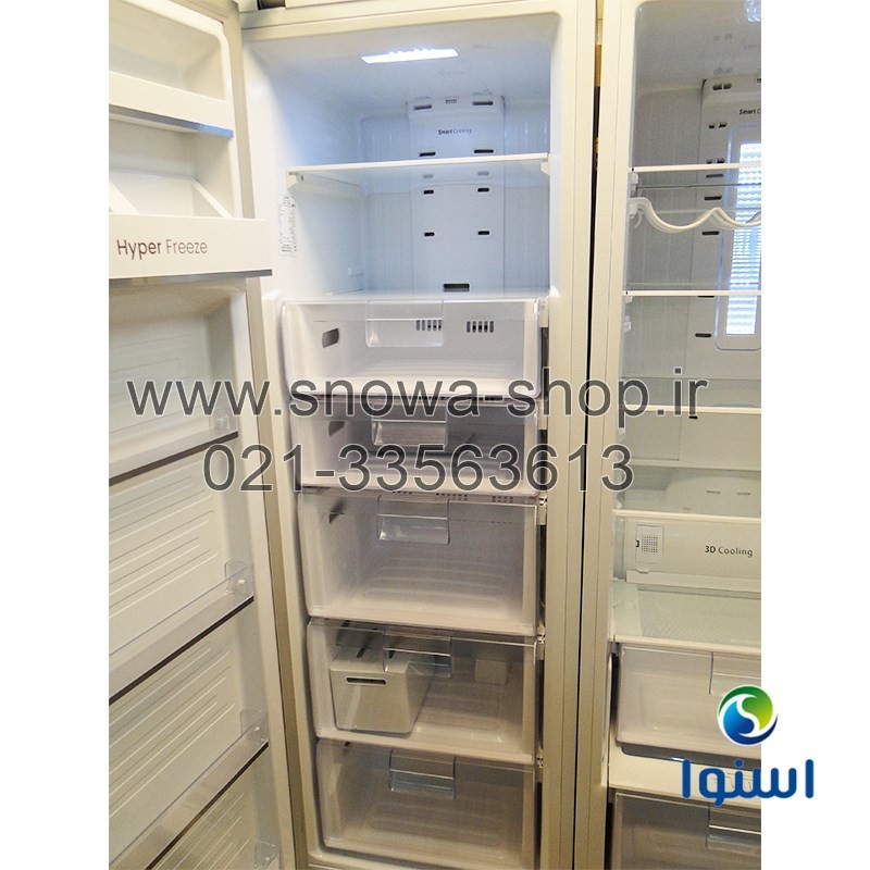 یخچال فریزر دوقلو هایپر استیل اسنوا Snowa Hyper Twin Side By Side Refrigerator Stainless Steel Freezer SN5-1019SW