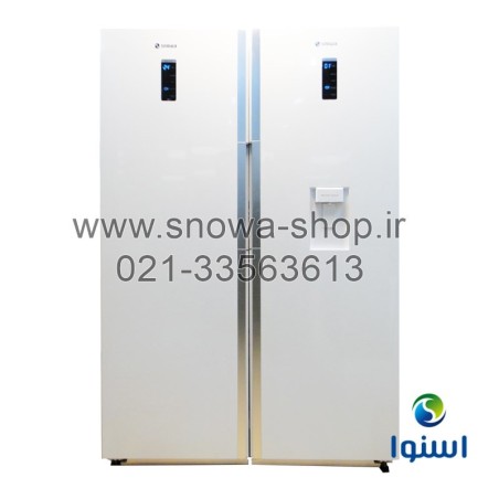 یخچال فریزر دوقلو هایپر استیل اسنوا Snowa Hyper Twin Side By Side Refrigerator Stainless Steel Freezer SN5-1019GW