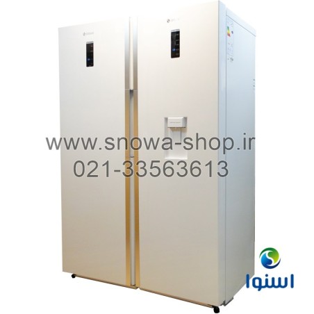 یخچال فریزر دوقلو هایپر استیل اسنوا Snowa Hyper Twin Side By Side Refrigerator Stainless Steel Freezer SN5-1019GW