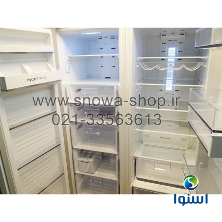 یخچال فریزر دوقلو هایپر استیل اسنوا Snowa Hyper Twin Side By Side Refrigerator Stainless Steel Freezer SN5-1019GW