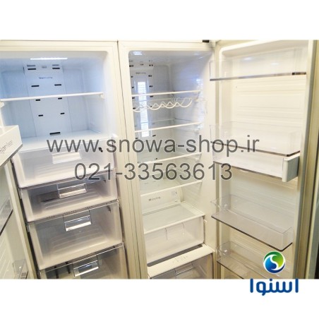 یخچال فریزر دوقلو هایپر استیل اسنوا Snowa Hyper Twin Side By Side Refrigerator Stainless Steel Freezer SN5-1019GW