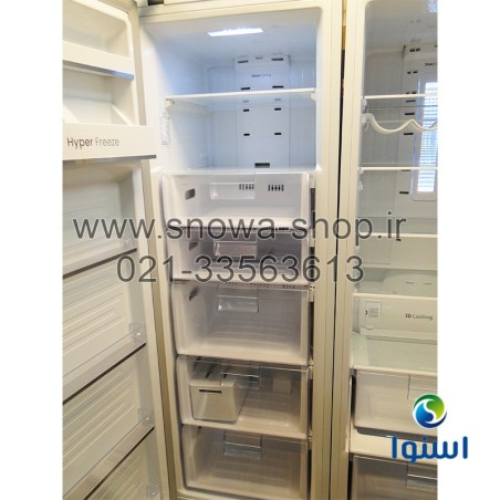 یخچال فریزر دوقلو هایپر استیل اسنوا Snowa Hyper Twin Side By Side Refrigerator Stainless Steel Freezer SN5-1019GW