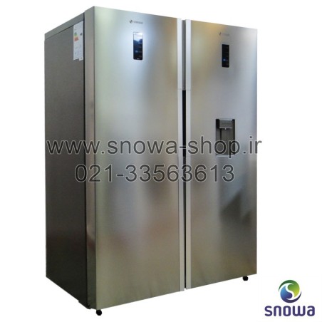 یخچال فریزر دوقلو هایپر استیل اسنوا Snowa Hyper Twin Side By Side Refrigerator Stainless Steel Freezer SN6-1319SS