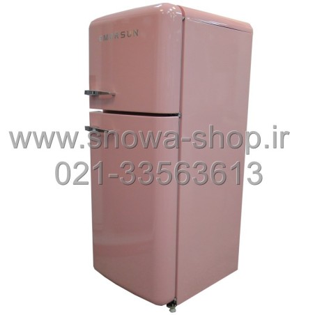یخچال فریزر امرسان صورتی 16 فوت کلاسیک طرح اسمگ Emersun Classic Refrigerator R600 Pink