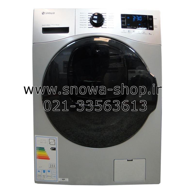 ماشین لباسشویی مدل  SWM-84608 Wash in Wash نقره ای اسنوا ظرفیت 8 کیلوگرم  Snowa Add Wash