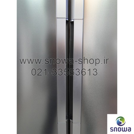 طرح دستگیره های جدید یخچال فریزر دوقلو هایپر استیل اسنوا Snowa Hyper Twin Side By Side Refrigerator Stainless Steel Freezer S6-1