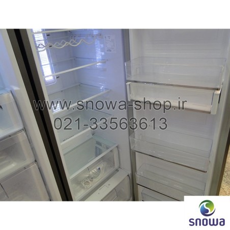 یخچال فریزر دوقلو هایپر استیل اسنوا Snowa Hyper Twin Side By Side Refrigerator Stainless Steel Freezer SN6-1193SS