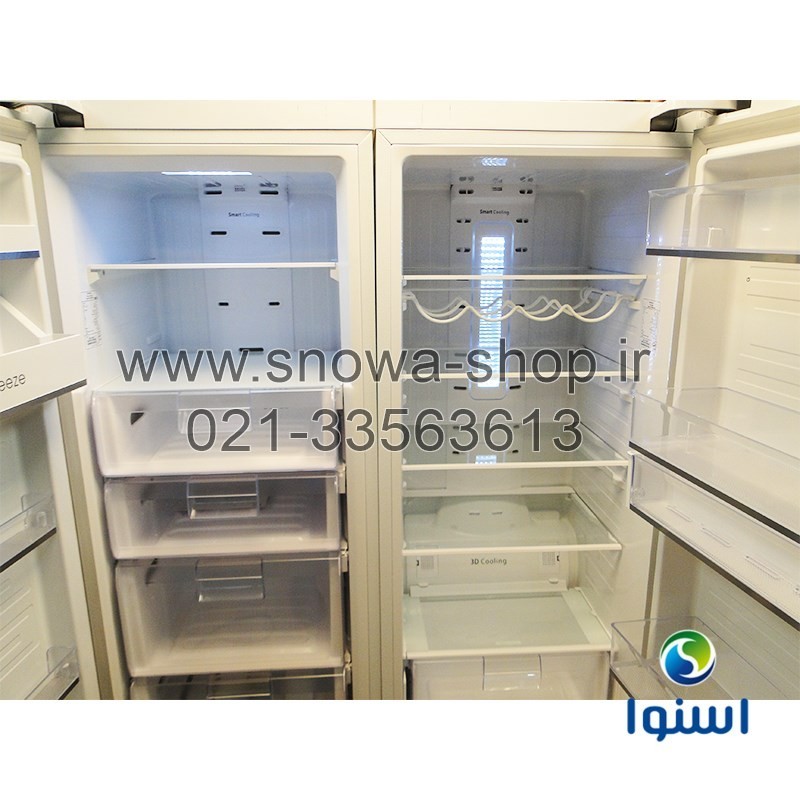 یخچال فریزر دوقلو هایپر استیل اسنوا Snowa Hyper Twin Side By Side Refrigerator Stainless Steel Freezer SN5-1193GW
