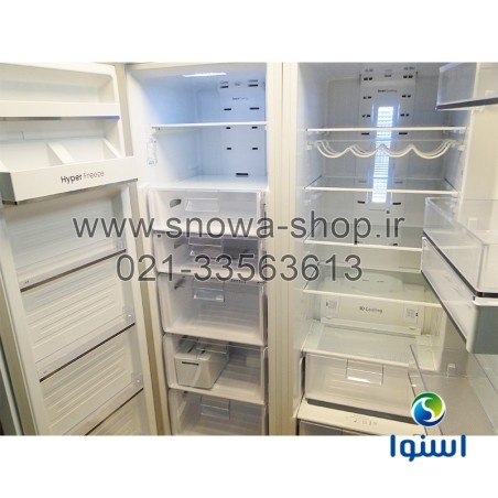 یخچال فریزر دوقلو هایپر استیل اسنوا Snowa Hyper Twin Side By Side Refrigerator Stainless Steel Freezer SN5-1193GW