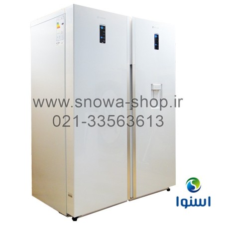 یخچال فریزر دوقلو هایپر استیل اسنوا Snowa Hyper Twin Side By Side Refrigerator Stainless Steel Freezer SN5-1193GW