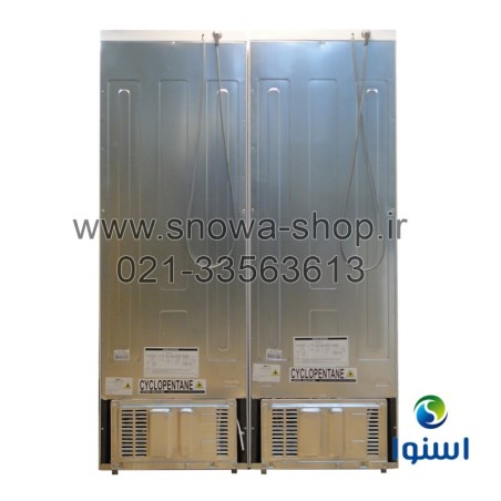 یخچال فریزر دوقلو هایپر استیل اسنوا Snowa Hyper Twin Side By Side Refrigerator Stainless Steel Freezer SN5-1019GW