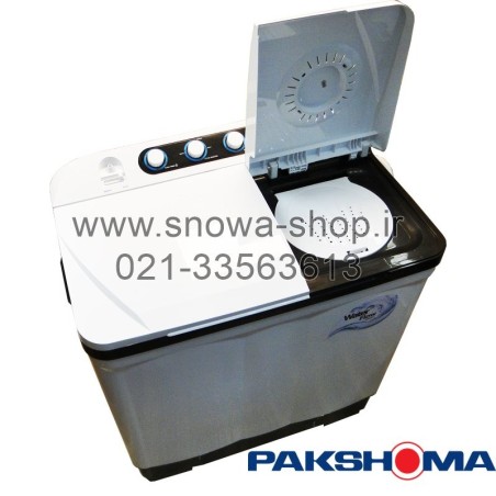 ماشین لباسشویی دوقلو پاکشوما ظرفیت 21 کیلویی Pakshoma Twin Tub Washing Machine PTF-2104AJ