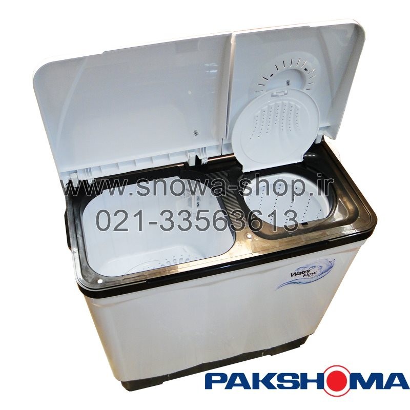 ماشین لباسشویی دوقلو پاکشوما ظرفیت 21 کیلویی Pakshoma Twin Tub Washing Machine PTF-2104AJ