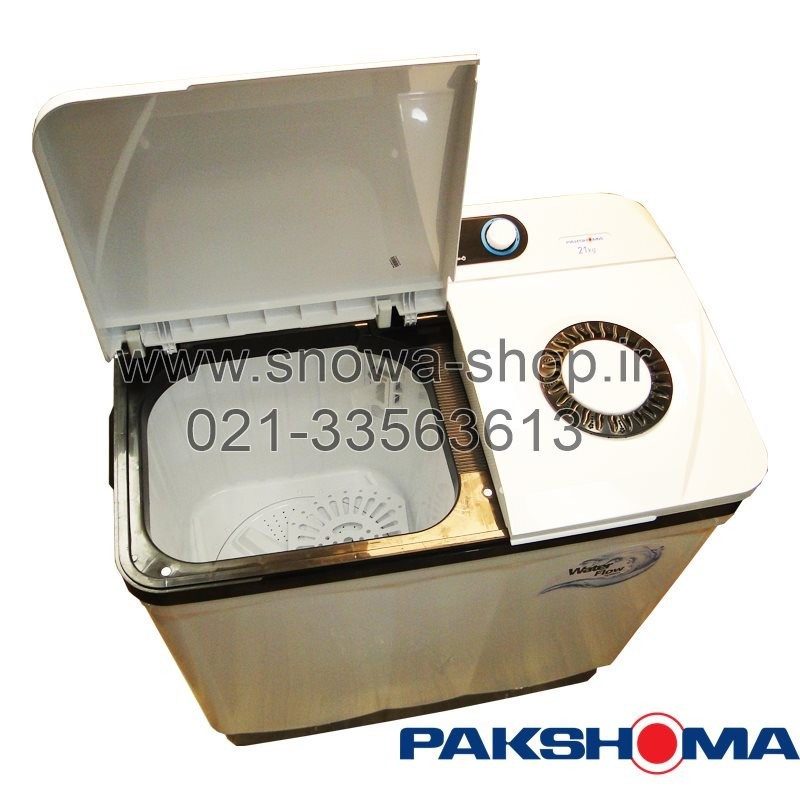 ماشین لباسشویی دوقلو پاکشوما ظرفیت 21 کیلویی Pakshoma Twin Tub Washing Machine PTF-2104AJ
